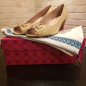 Tory Burch Lowell 2 Peep-Toe Wedge